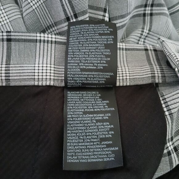 H&M Plaid Dress Trousers Pants Women's 34R Pockets Zip Up Career Office Church - Picture 11 of 13